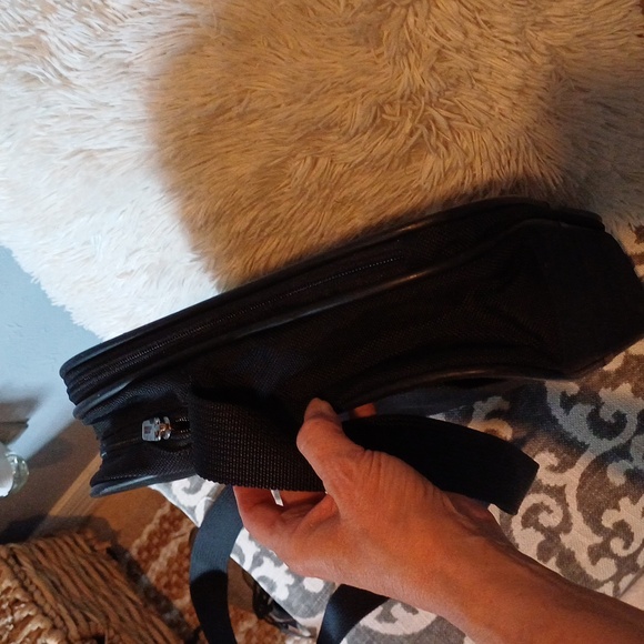 HARTMANN black nylon & leather unisex messenger bag  computer crossbody … - Picture 11 of 16